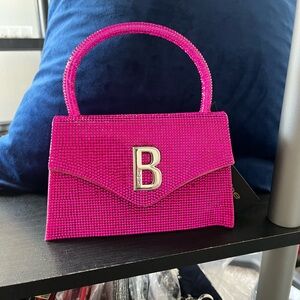 BEBE Elegant Pink Beaded Handbag